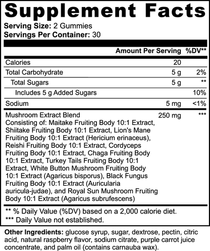 10X Mushroom Extract Gummies